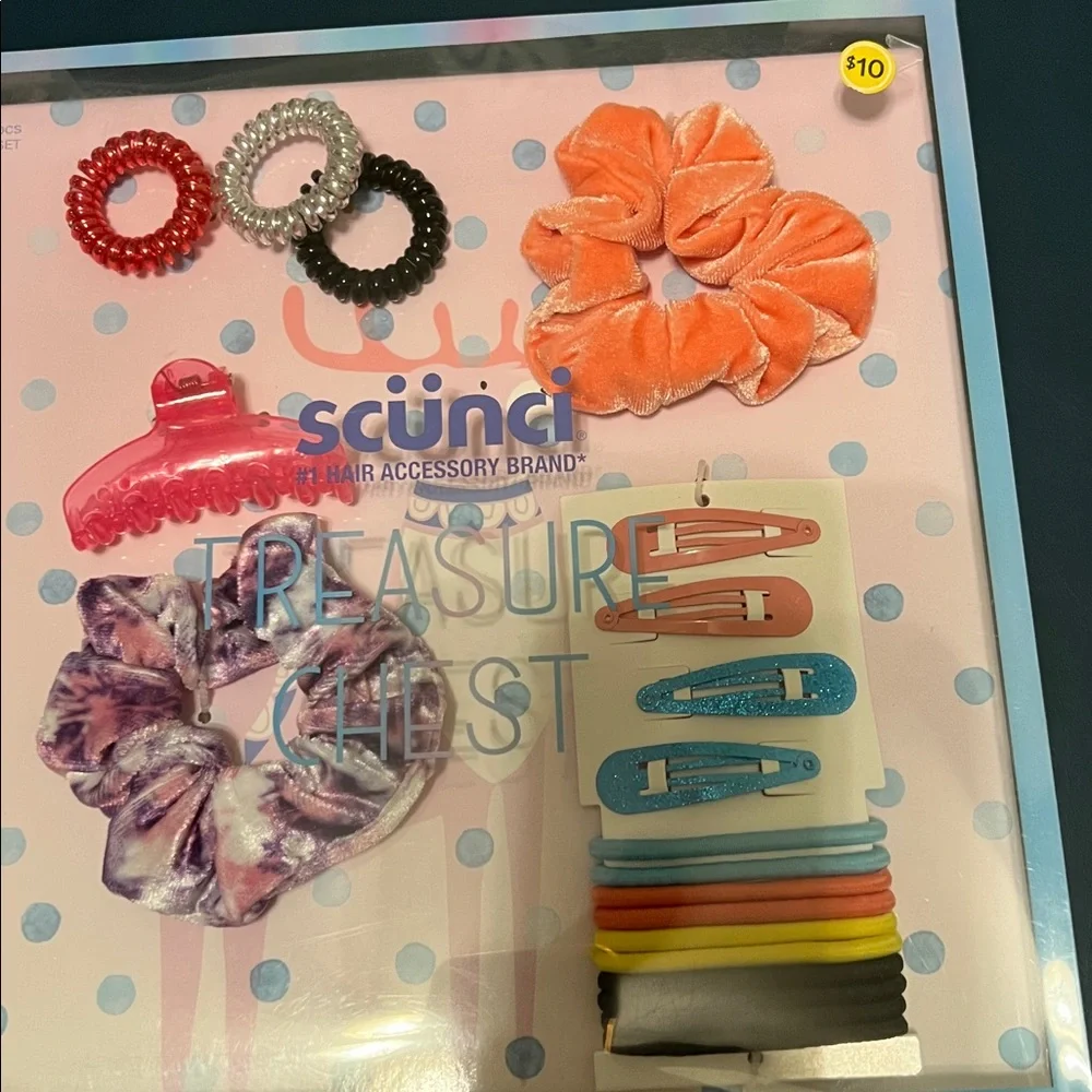 NWT, 2 BOXED OF SCUNCI, GIRLS HAIR ACCESSORIES